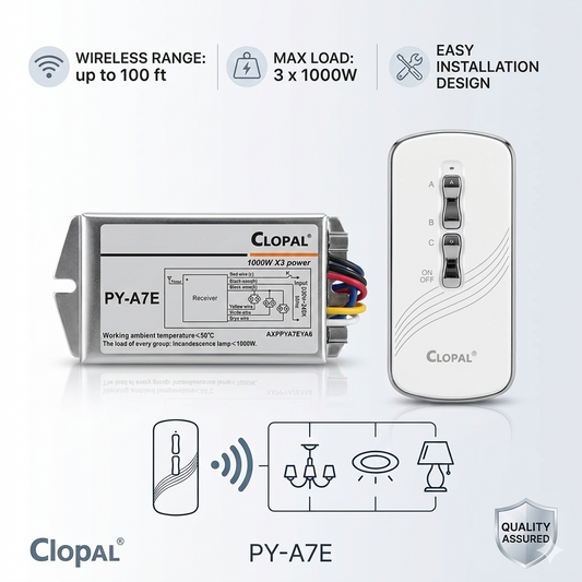 Clopal 3 Lights Remote Control Switches Make Your Lights Remote Control
