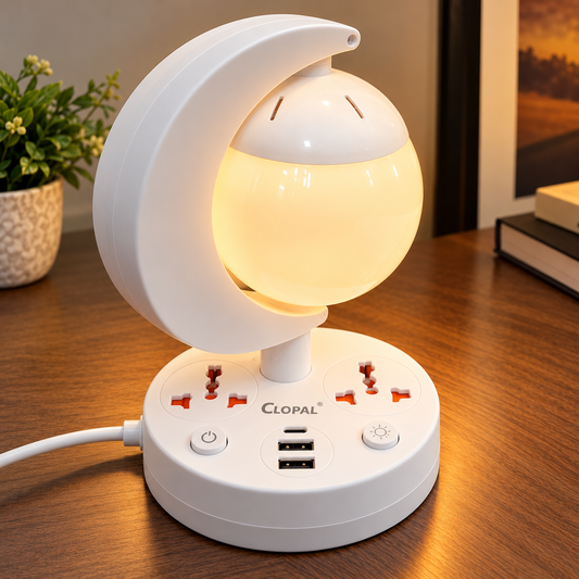 Clopal Dimmable Desk Lamp 2 USB Ports with Multi Sockets