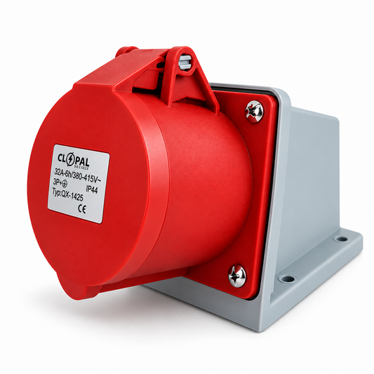 Clopal 32A 4-Pin Industrial Socket – 3P+E | 380-415V | IP44 | Heavy Duty Connector