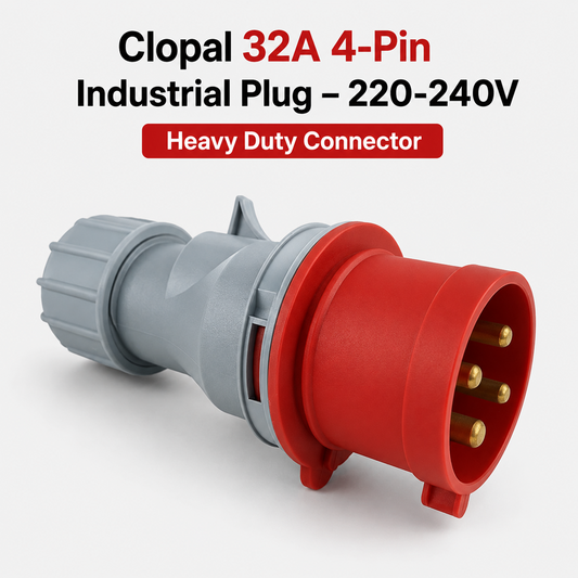 Clopal 32A 4-Pin Industrial Plug – 220-240V | Heavy Duty Connector
