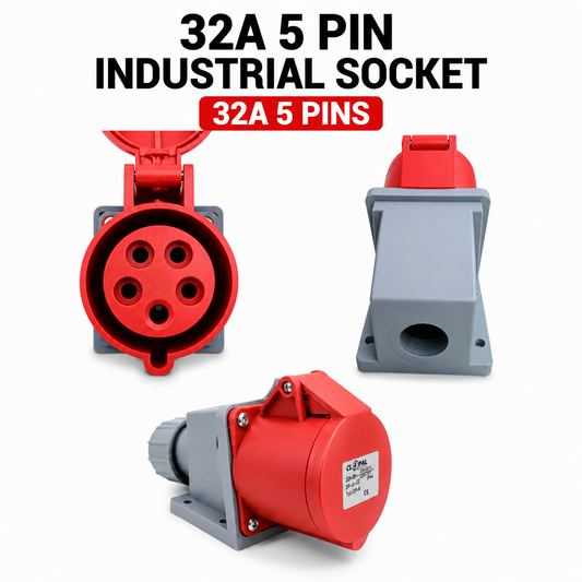 Clopal 16A & 32A 3/5 Pin Industrial Socket 220-240V Heavy Duty Connector