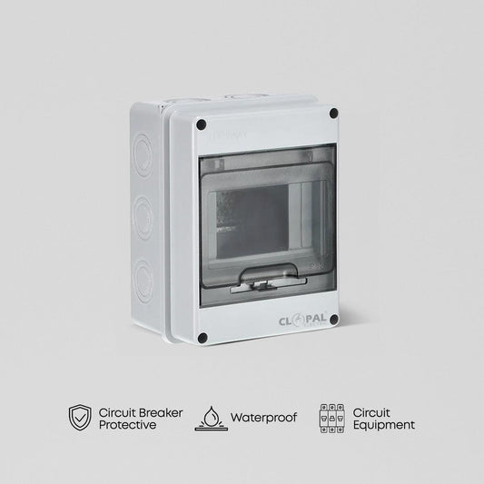 Clopal Waterproof Distribution Box | 5 & 12 Ways IP65 Rated | Surface Mounted | Circuit Breaker Box | Solar PV Compatible | Outdoor Use