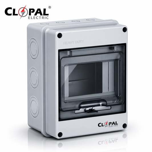 Clopal Waterproof Distribution Box | 5 & 12 Ways IP65 Rated | Surface Mounted | Circuit Breaker Box | Solar PV Compatible | Outdoor Use