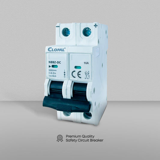Clopal DC-16, 20, 25, 32, 40, 63 & 125Amp 500V Safety Circuit Double Pole Breaker