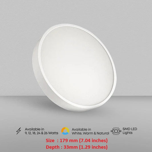 Clopal 18 watts Round SMD Surface Light V-220 - White, Warm & Natural