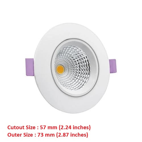 Clopal COB 3 watt Led SMD Round Spot Light 220V - Natural & Warm