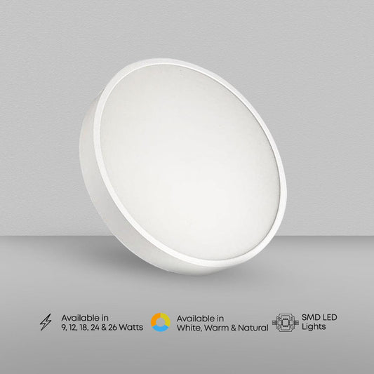 Clopal 9 watts Round SMD Surface Light V-220 - White, Warm & Natural