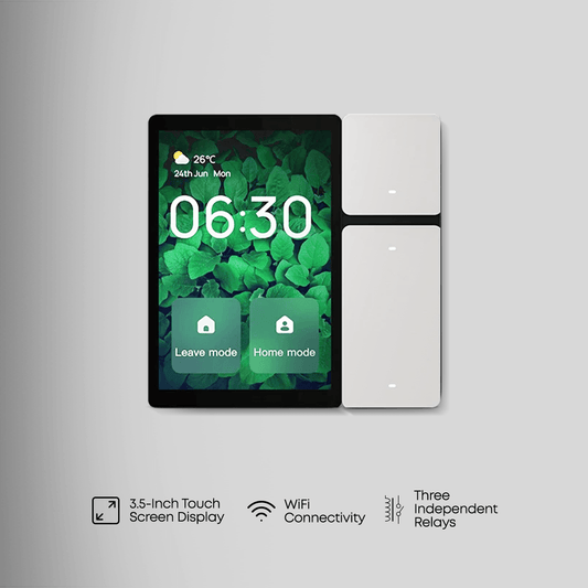 Clopal WiFi Smart Control Panel Screen 3.5 inch 3 Relays 3 Physical Buttons IR Remote Control Bluetooth Sigmesh Built-in Hub