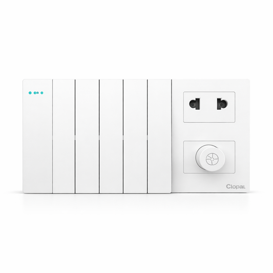 Clopal Cloud Series 6 + 1 Dimmer + 1 Socket Superior Quality
