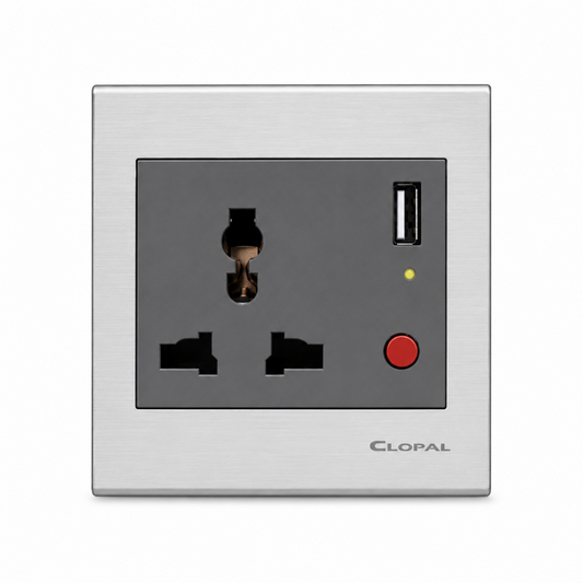 Clopal Elegant Grey Series USB with Universal Socket Superior Quality