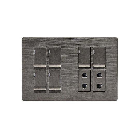 Clopal Flatty Series 6 switch + 2 socket Superior Quality