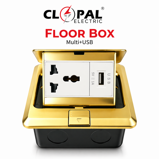 Clopal Pop-Up Technology Floor Box Silver & Golden