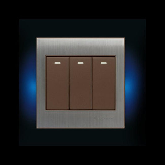 Clopal LED Night Series 3-Gang 2-Way Superior Quality