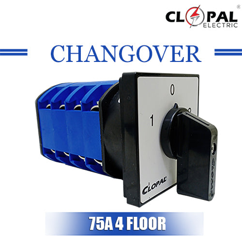 Clopal 75Amp 2 Meters Phase & Neutral Rotary Changeover Switch Large - 8 Terminals