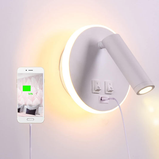 Clopal Mounted 3W USB and Type C Charging LED Reading Light