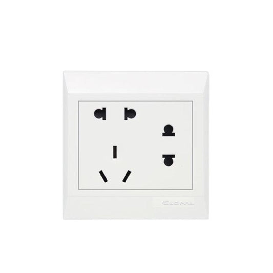 Clopal Pure White Series American Socket + 2 Socket Superior Quality