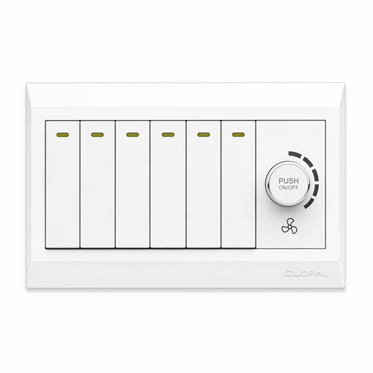 Clopal Pure White Series 6 + 1 Dimmer Superior Quality