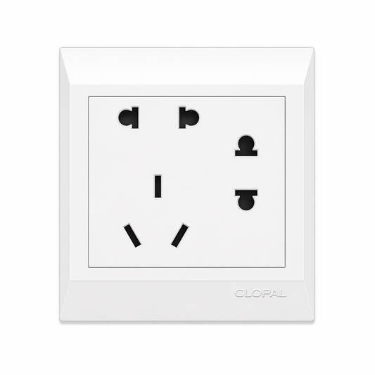 Clopal Pure White Series American Socket + 2 Socket Superior Quality