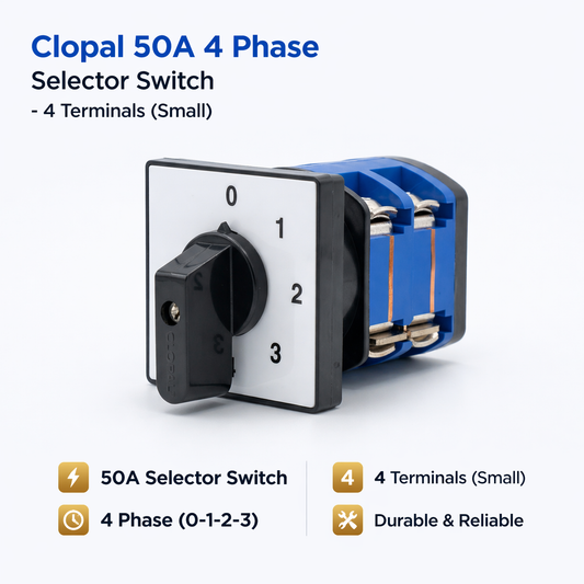 Clopal 50Amp 4 Phase Selector Switches Small - 4 Terminals
