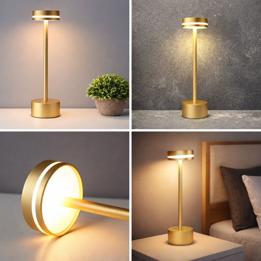 Clopal Long Neck Metal Touch Sensor LED Table Lamp – USB Rechargeable, 3 Color Modes, Dimmable Modern Night Lamp