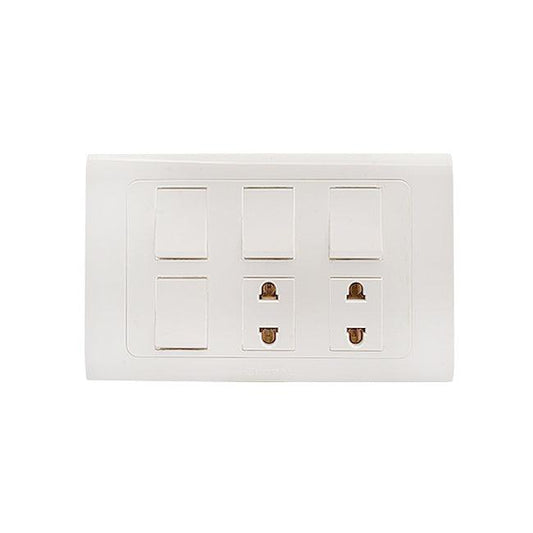 Clopal Typer White Series 4 switch + 2 socket Superior Quality