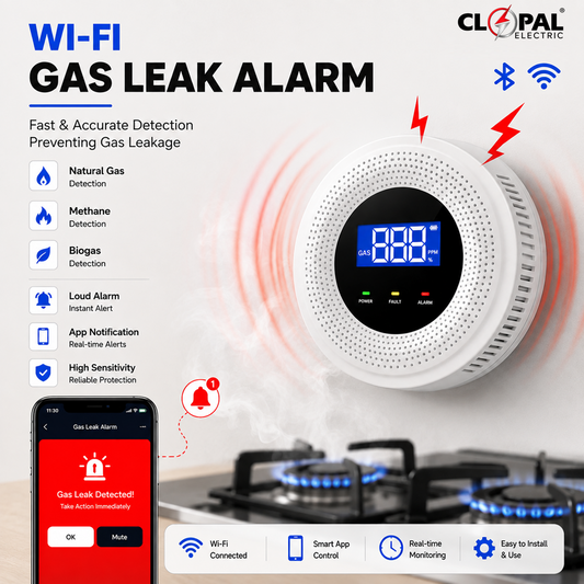 Clopal WIFI Combustible Gas Leak Detector LCD Display Smart Gas Alarm Sensor, Gas Leak Detector, Supports APP Remote Alarm
