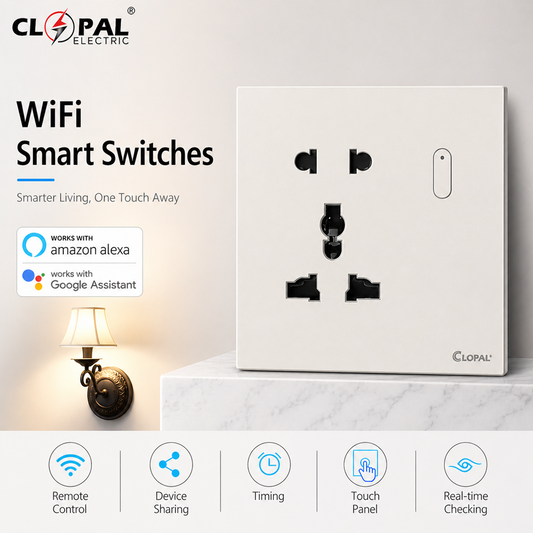 Clopal Pearl Multi Switch Smart Touch WIFI Switches, Fan & Light Dimmers with Mobile Control, Voice Control Compatible with ALEXA, Google Assistant and IFTTT