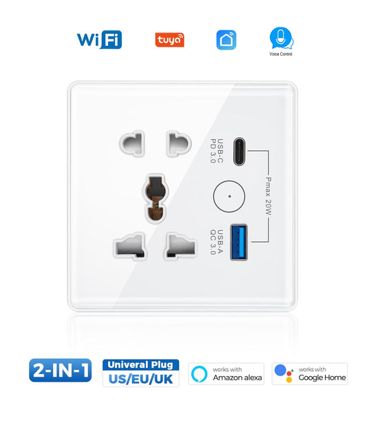 Clopal Smart Touch WiFi Multi Light Plug with Dual USB – Mobile & Voice Control, Alexa, Google Assistant & IFTTT Compatible