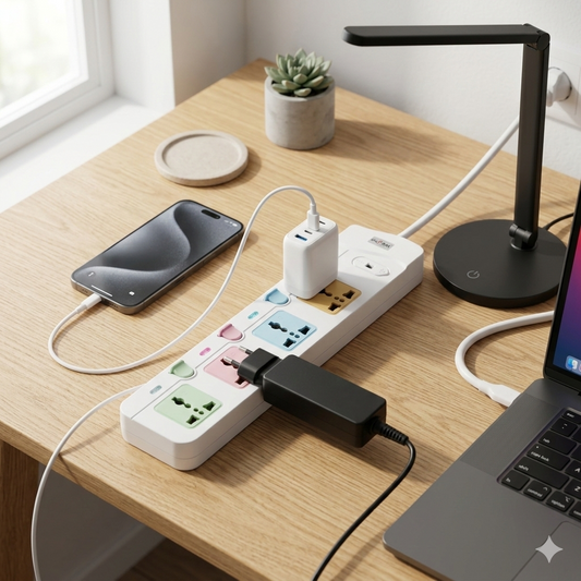 Clopal Extension Lead with 3 Meters Heavy Duty Copper Cable, 3, 4, 5, & 6 Power Sockets Extension Board with Fuse Protection