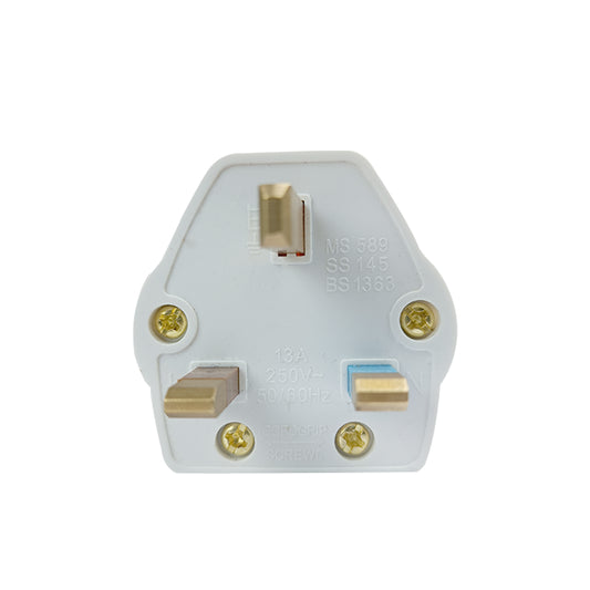 Clopal 13A Flat 3 Pin Male Power Cord Plug with Fuse Protection