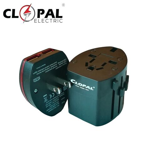 International Travel Adapter with USB Charging Ports, Electric Plug Power Socket Adapter Middle East, EU, UK, US, AU