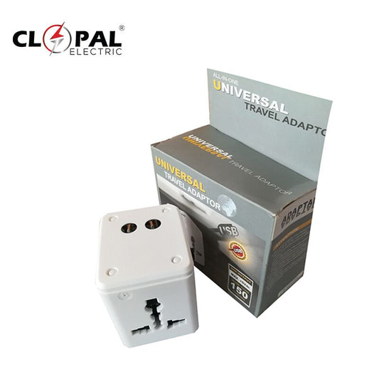 International Travel Adapter with USB Charging Ports, Electric Plug Power Socket Adapter Middle East, EU, UK, US, AU