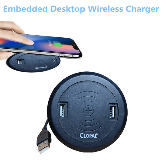 Fast Wireless Charger Desktop Embedded 5W 10W 7.5W Quick Charger Built-in cariabatter Type A Double Induction