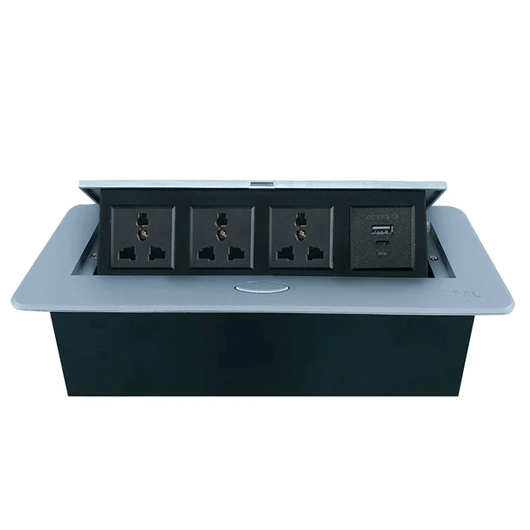 Technology Box, 3 Multi Sockets & 1 USB Charging Conference Table Conn ...