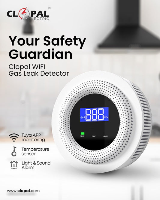 Clopal WIFI Combustible Gas Leak Detector LCD Display Smart Gas Alarm Sensor, Gas Leak Detector, Supports APP Remote Alarm