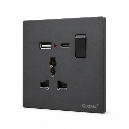 Clopal Space Series USB & Type C with Universal Socket Superior Quality