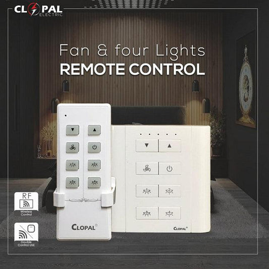 Clopal 1 Fan & 4 Lights Remote Control Switches Make Your Fan & Lights Remote Control