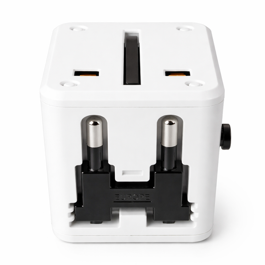 Clopal International Travel Adapter with USB Charging Ports, Electric Plug Power Socket Adapter - White Color