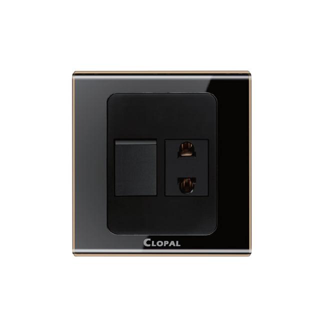 Clopal Black Series 1 switch + 1 socket Superior Quality – Clopal Online