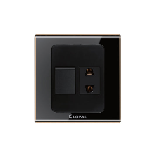 Clopal Black Series 1 switch + 1 socket Superior Quality