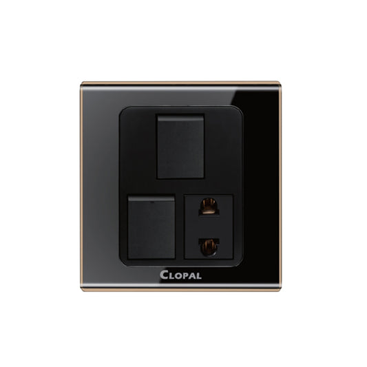 Clopal Black Series 2  switch + 1 socket Superior Quality