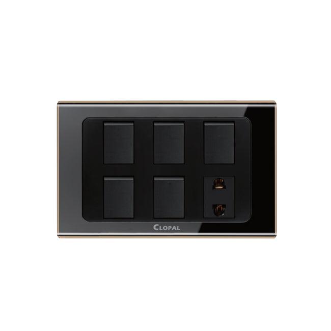 Clopal Black Series 5 switch + 1 socket Superior Quality – Clopal Online