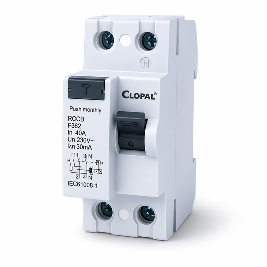 Clopal 40A Double Pole Earth Leakage Safety Protection Circuit Breaker