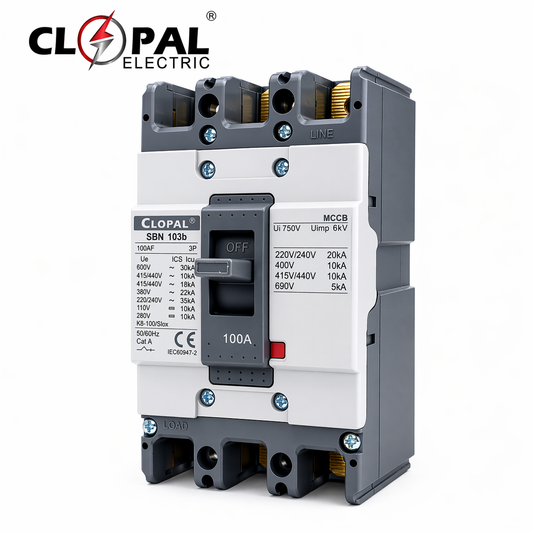 Clopal Heavy Duty 100Amp Three Pole Moulded Case Circuit Breaker