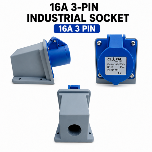 Clopal 16 & 32A 3-Pin Industrial Socket – 220-240V | Heavy Duty Connector