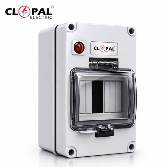 Clopal 4 & 8 Ways Waterproof IP66 Distribution Box Surface Mounted Circuit Breaker Solar PV Distribution Box