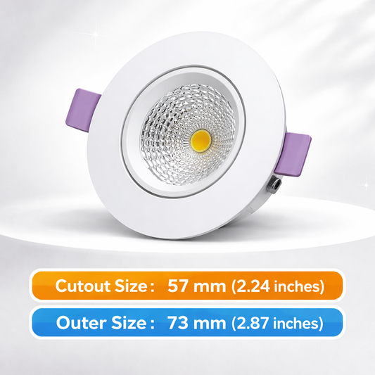 Clopal COB 3 watt Led SMD Round Spot Light 220V - Natural & Warm
