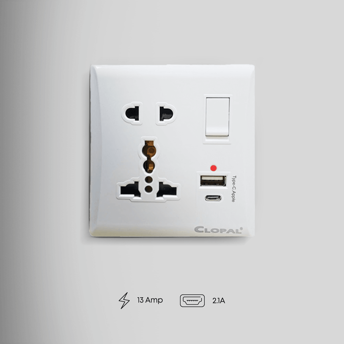 Multi Light Plug With Switches 13A USB & Type C Slots | Clopal Electric ...