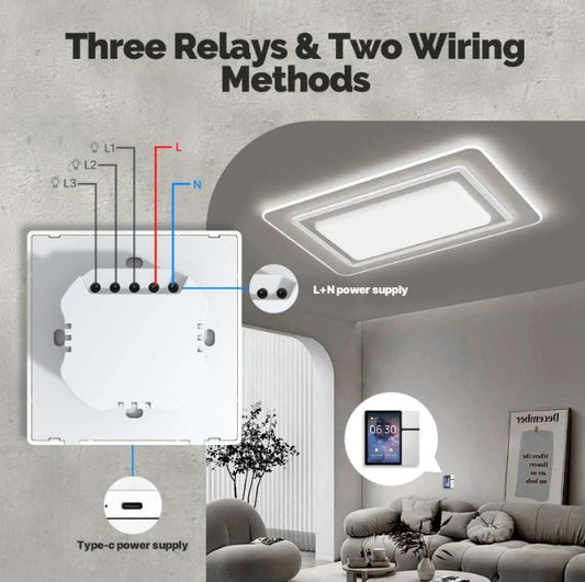 Clopal WiFi Smart Control Panel Screen 3.5 inch 3 Relays 3 Physical Buttons IR Remote Control Bluetooth Sigmesh Built-in Hub