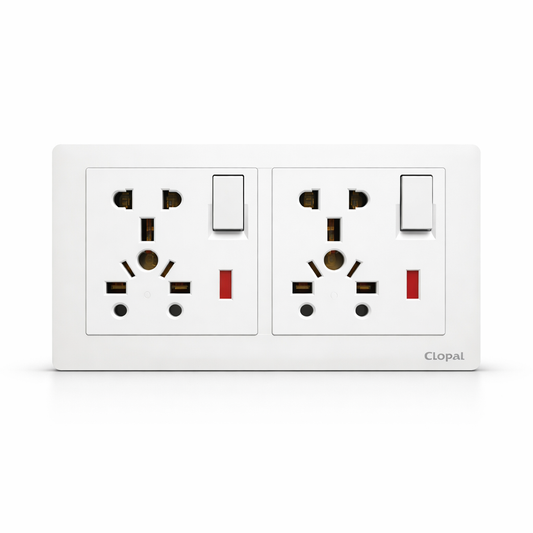 Clopal Cloud Series Double 13A Flat BS Socket Superior Quality